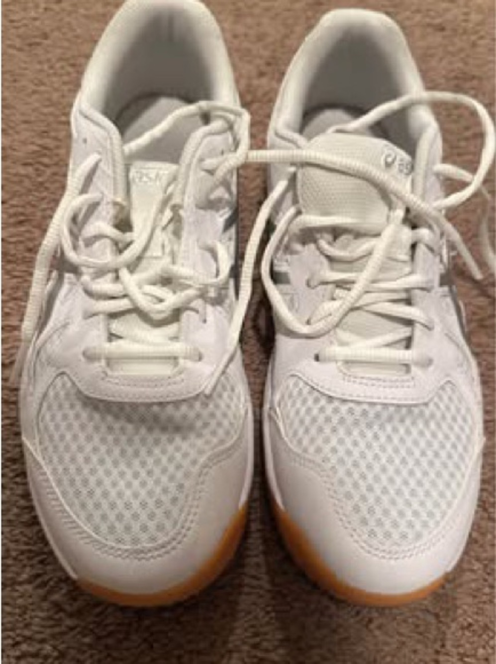 Asics White women’s pickleball shoe with Gum Outsole